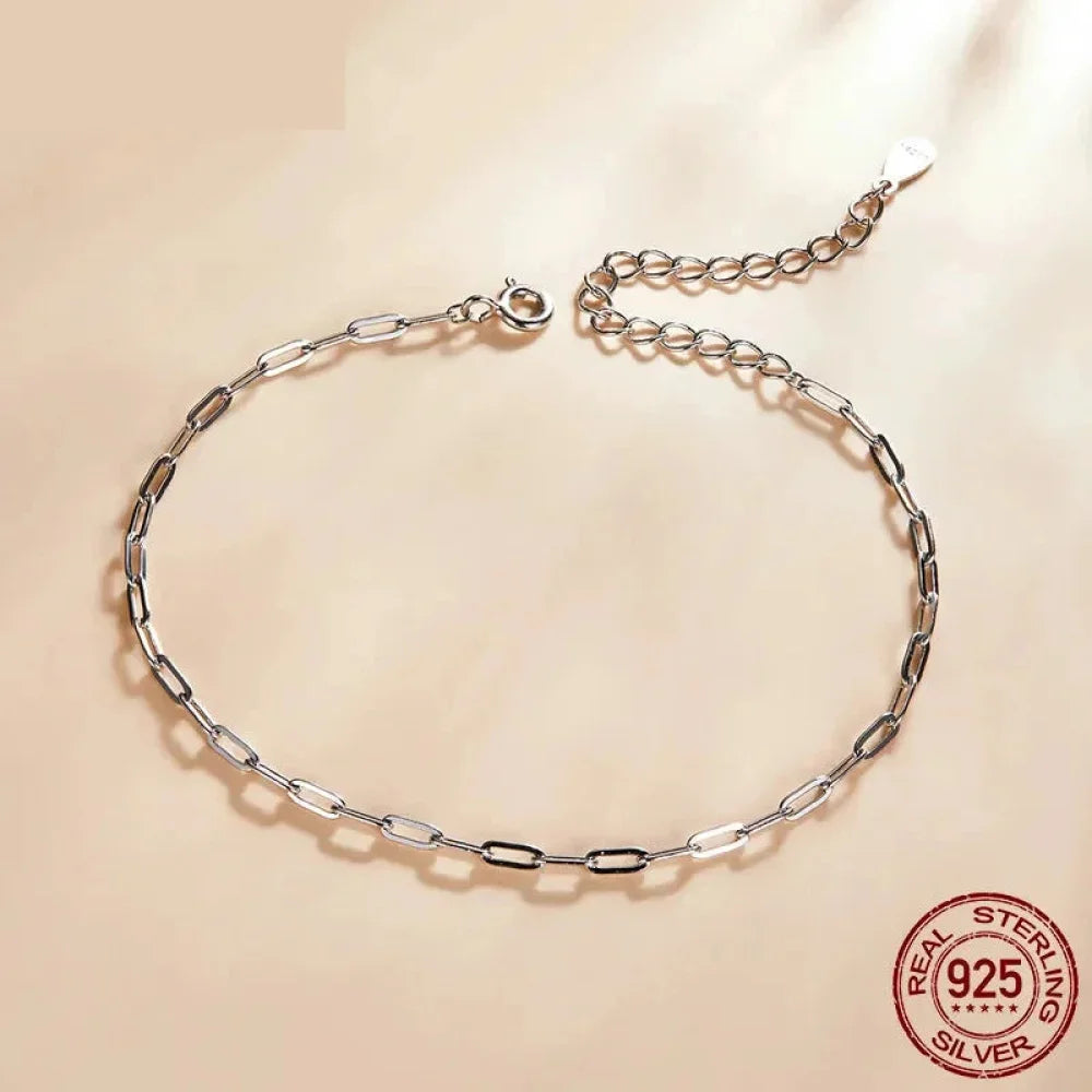 925 Sterling Silver Gold Cable Chain Bracelet | Hollow Link Women’s Fashion jewellery SCB221 - Bracelets