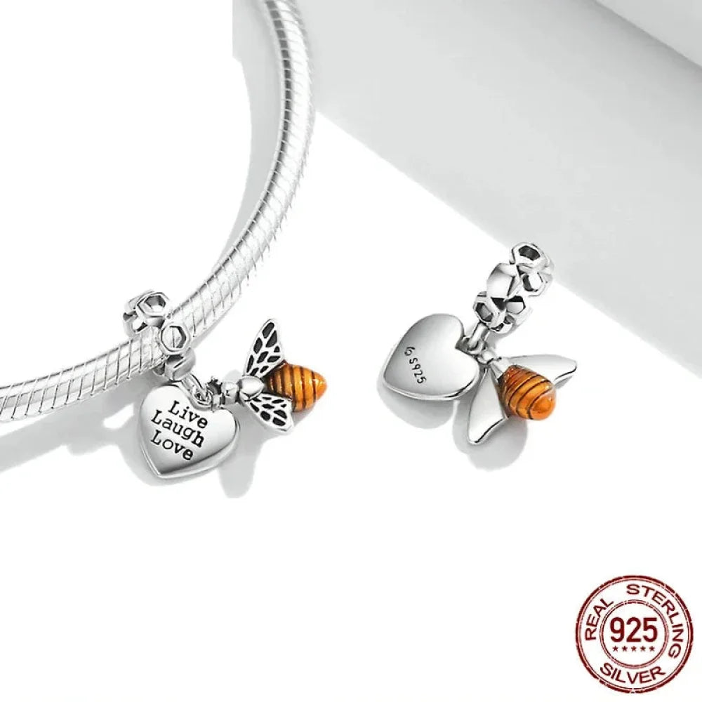 925 Sterling Silver Maternal Love Charm DIY - Touching Baby Feet Pendant for Bracelet - Charms