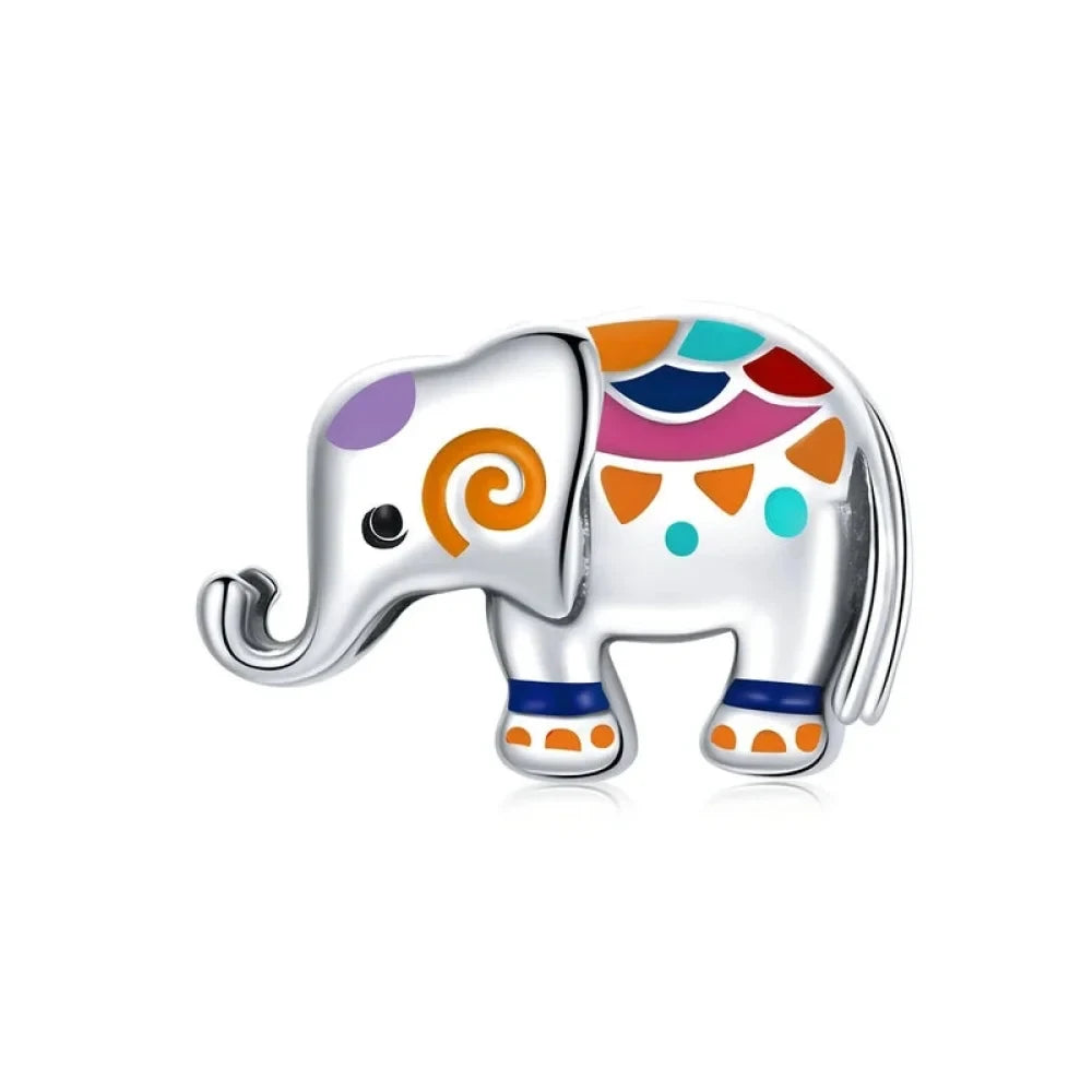 Sterling Silver Panda Charm with Bamboo - Compatible Bracelets - Elephant - Charms