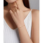 925 Sterling Silver Gold Cable Chain Bracelet | Hollow Link Women’S Fashion Jewelry Scb221 Bracelets