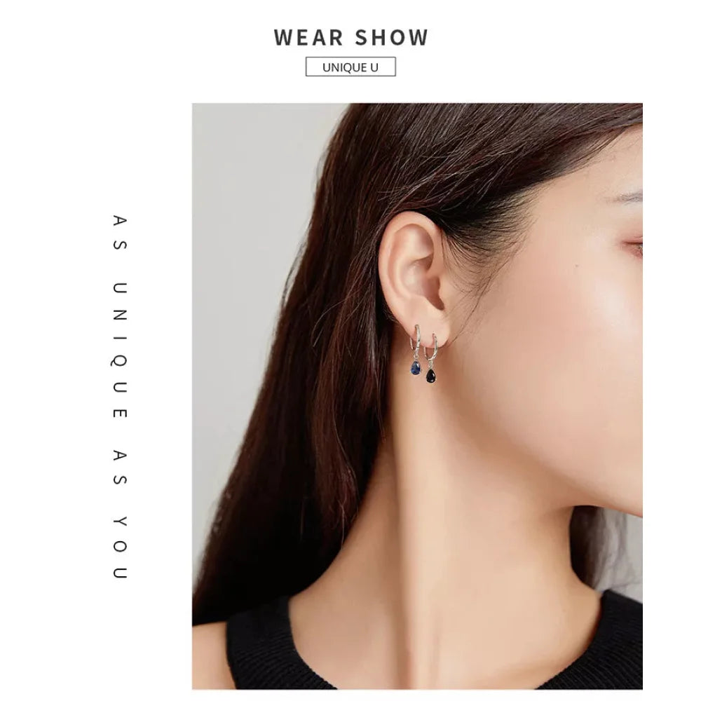 Exquisite ISHWAR Water Drop Earrings | 925 Sterling Silver | 4 Colors | Statement jewellery SCE1018