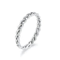 925 Sterling Silver Braided Texture Twisted Eternity Band Stackable Rings Fine Jewelry Thick / 6
