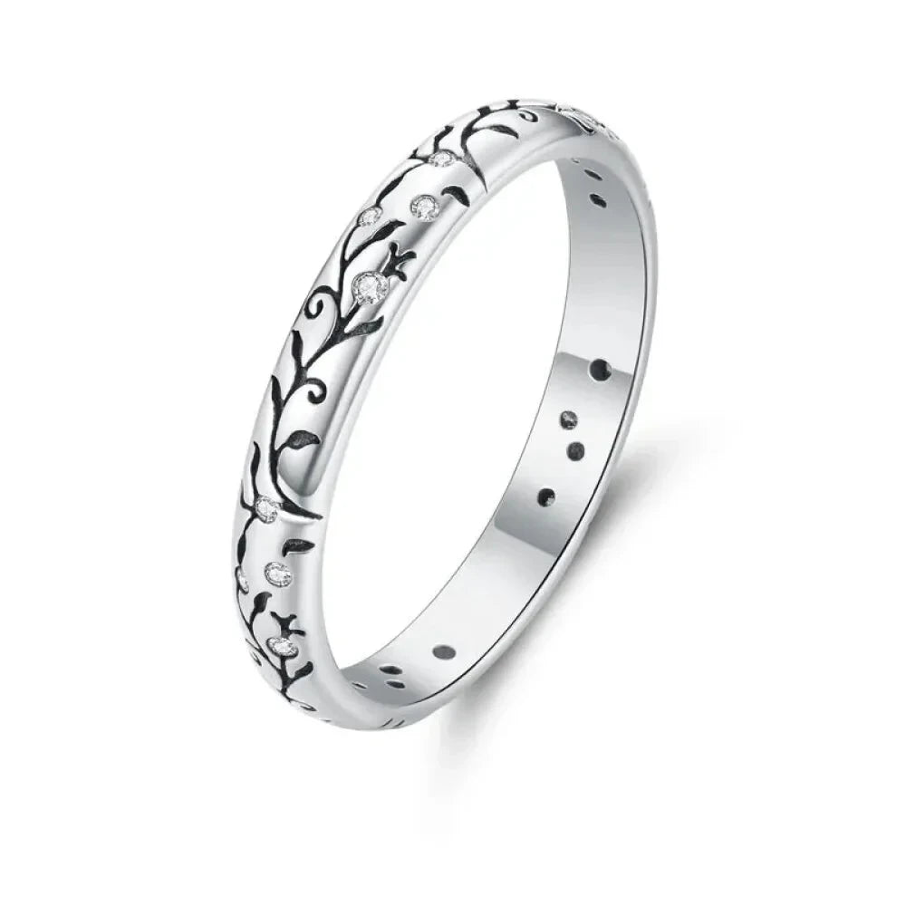 Vintage 925 Sterling Silver Embossed Pattern Ring - Elegant Fine jewellery for Women - Design 3 / 6 - Rings