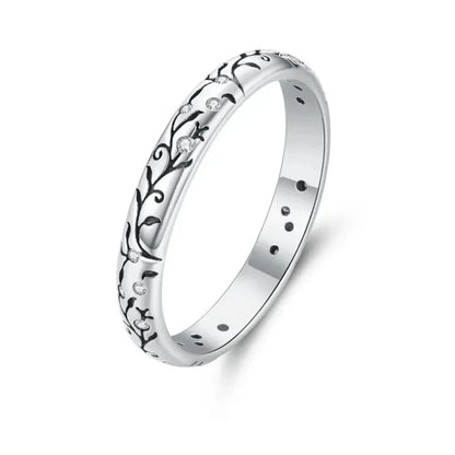 Vintage 925 Sterling Silver Embossed Pattern Ring - Elegant Fine jewellery for Women - Design 3 / 6 - Rings