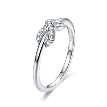 Forever Bound - Sterling Silver Infinity Ring with Cubic Zirconia - 8 - Rings