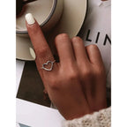 Exquisite 925 Sterling Silver Heart Rings For Women Romantic Statement Jewelry