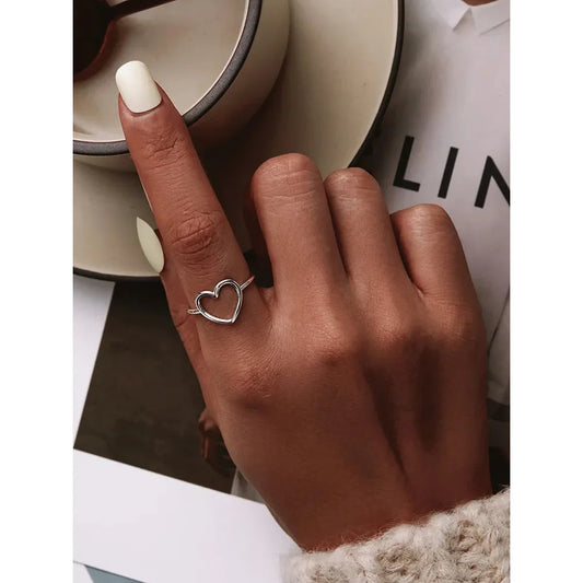 Exquisite 925 Sterling Silver Heart Rings for Women - Romantic Statement jewellery