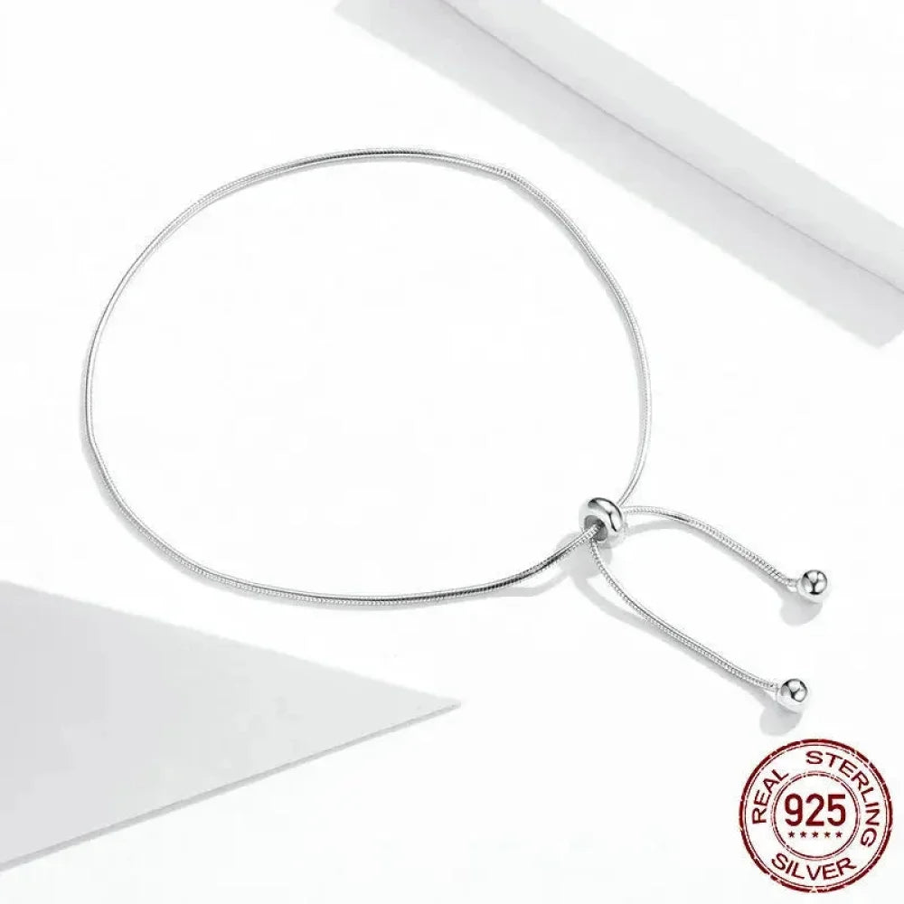 Stylish 925 Sterling Silver Adjustable Snake Charm Anklet - SCT016 - Anklets