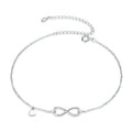 Elegant 925 Sterling Silver Infinity Chain Anklet Trendy Summer Foot Jewelry Anklets