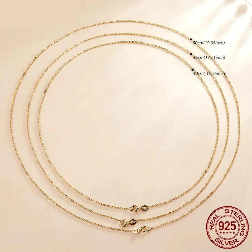 Timeless Elegance: 925 Sterling Silver Adjustable Necklace Chain for Women - Necklaces