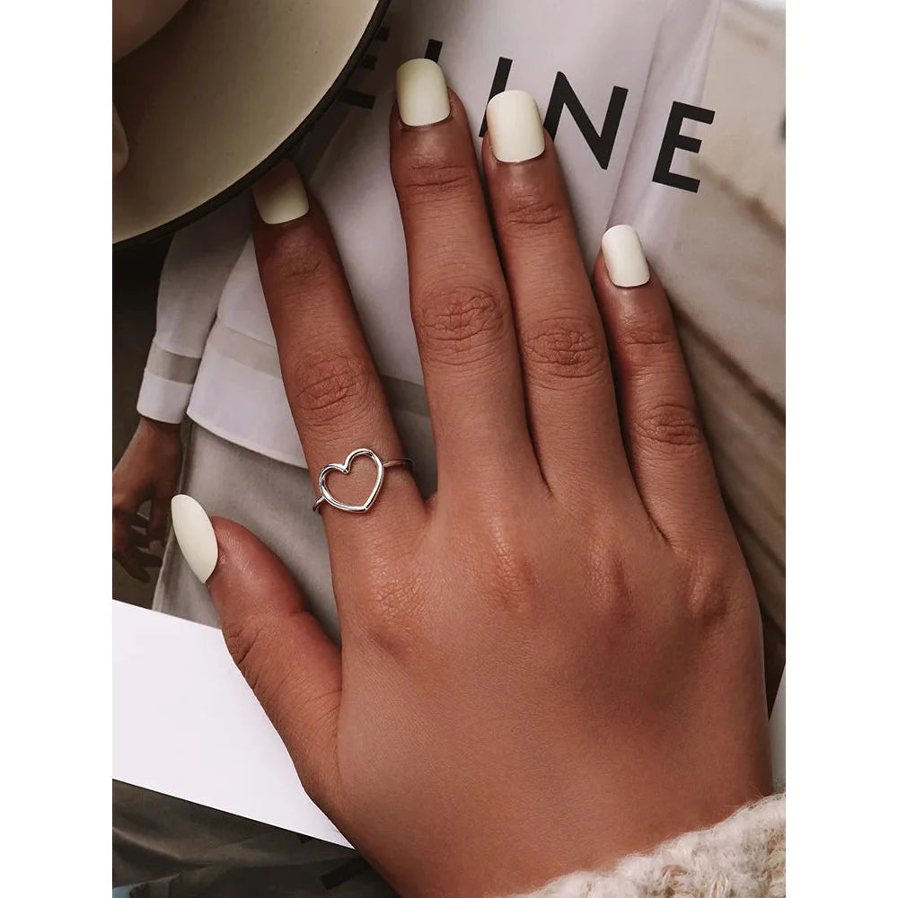 Exquisite 925 Sterling Silver Heart Rings for Women - Romantic Statement jewellery