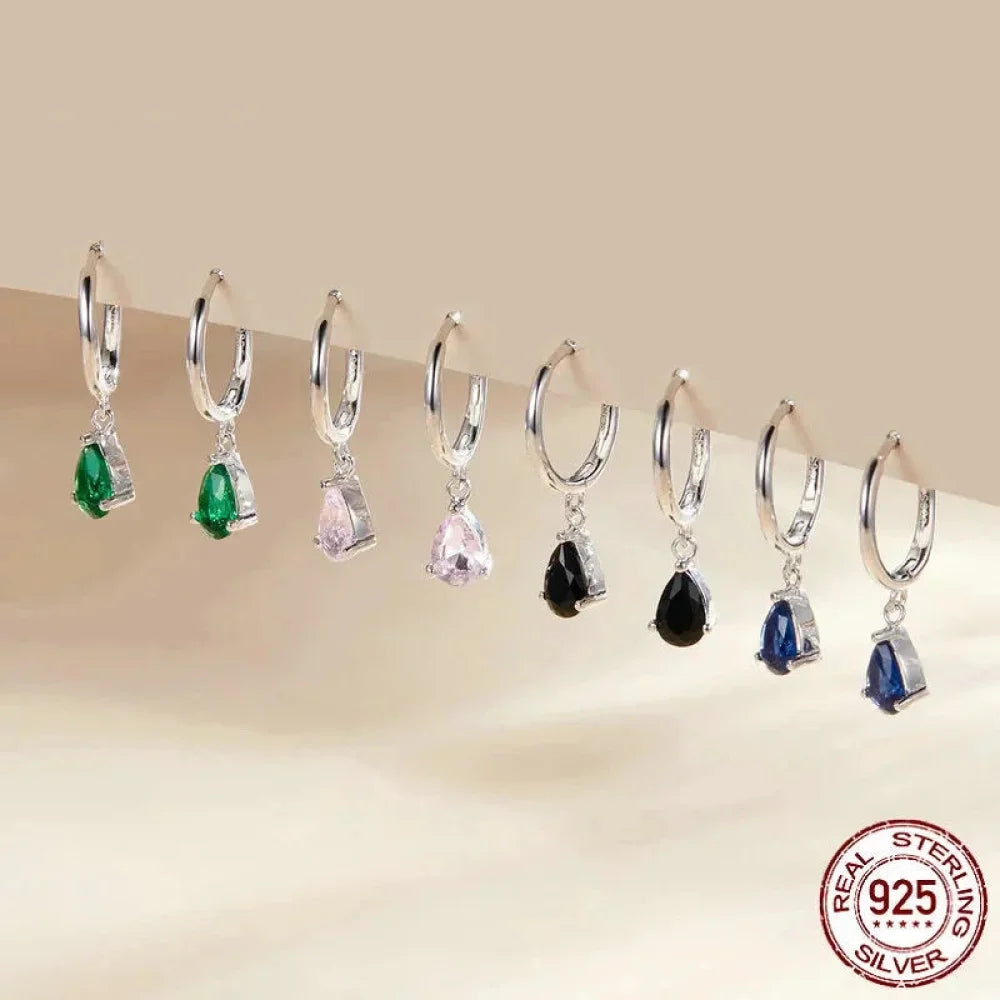Exquisite ISHWAR Water Drop Earrings | 925 Sterling Silver | 4 Colors | Statement jewellery SCE1018