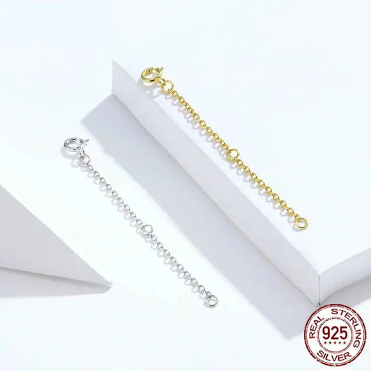 14K Gold Plated 925 Sterling Silver Necklace Extension Chains with Lobster Clasps for DIY jewellery Making - Necklaces