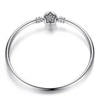 925 Sterling Silver Snake Chain Bangle & Bracelet Pave Setting Cz For Women Pendant Charm Bead Diy Luxury Jewelry