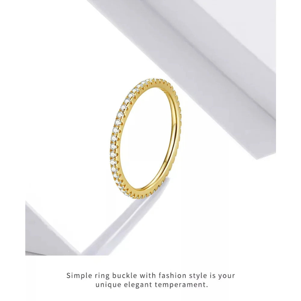 925 Sterling Silver CZ Simulated Diamond Stackable Ring Platinum Plated Eternity Bands for Women - Rings