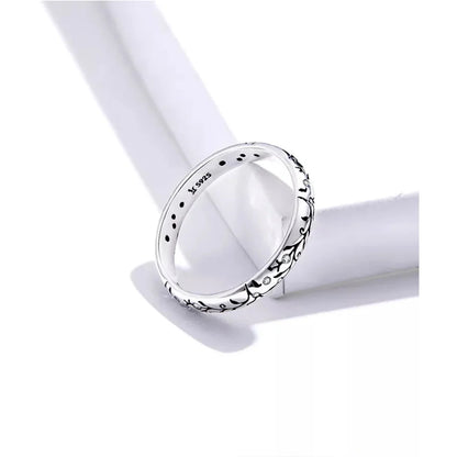 Vintage 925 Sterling Silver Embossed Pattern Ring - Elegant Fine jewellery for Women - Rings