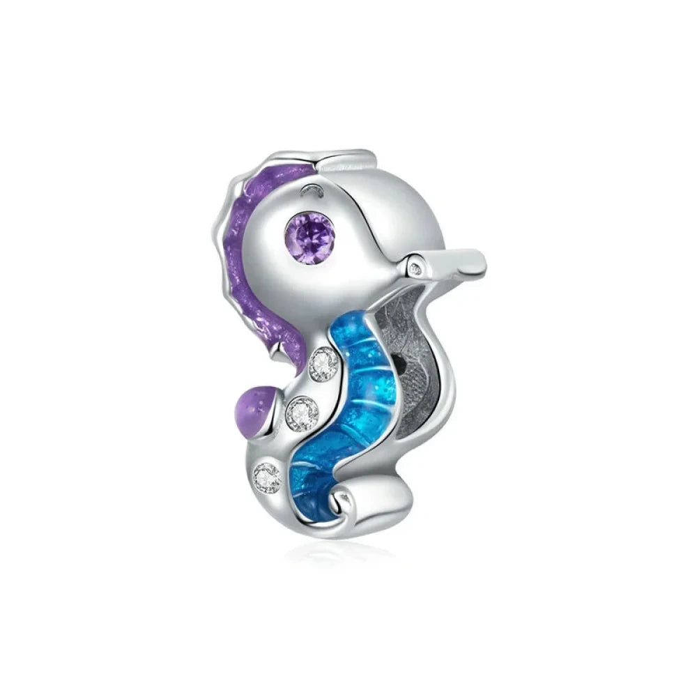 Sterling Silver Panda Charm with Bamboo - Compatible Bracelets - Hippocampus - Charms
