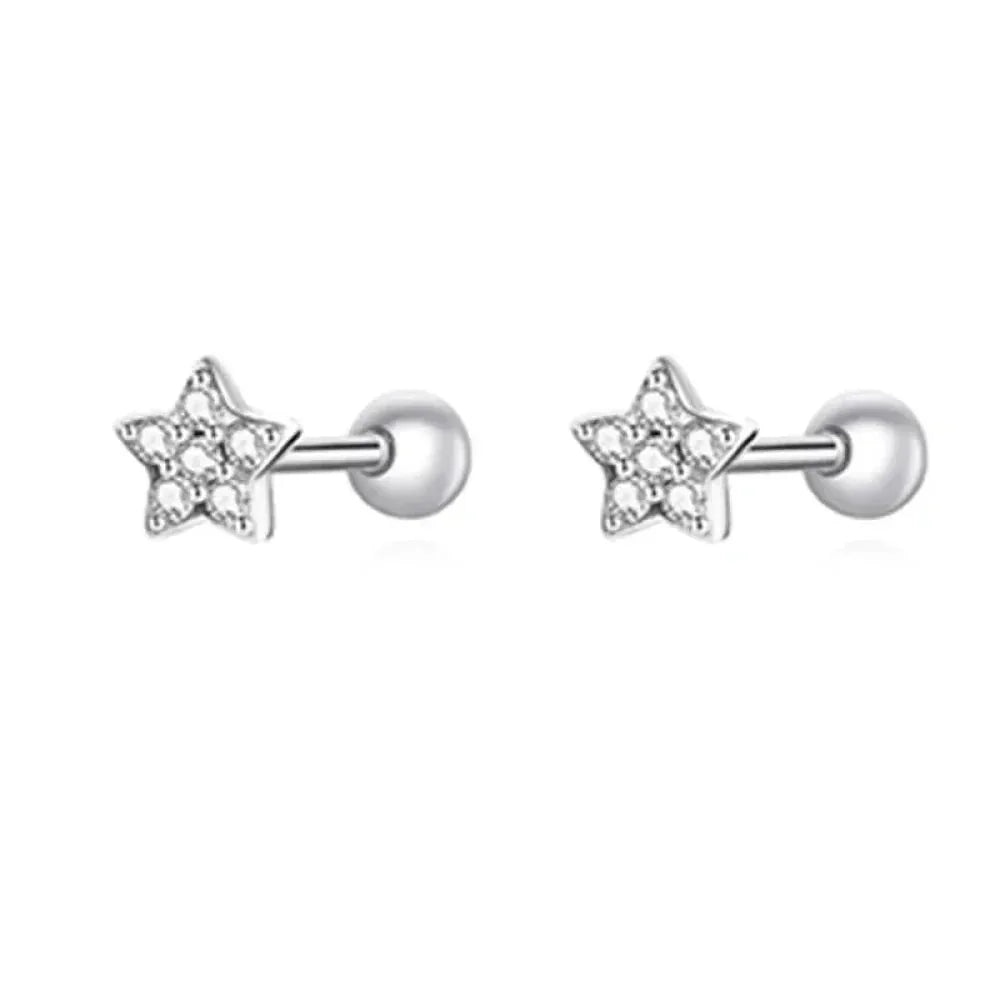 925 Sterling Silver Star And Butterfly Stud Earrings Delicate Fine Jewelry