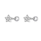925 Sterling Silver Star And Butterfly Stud Earrings Delicate Fine Jewelry