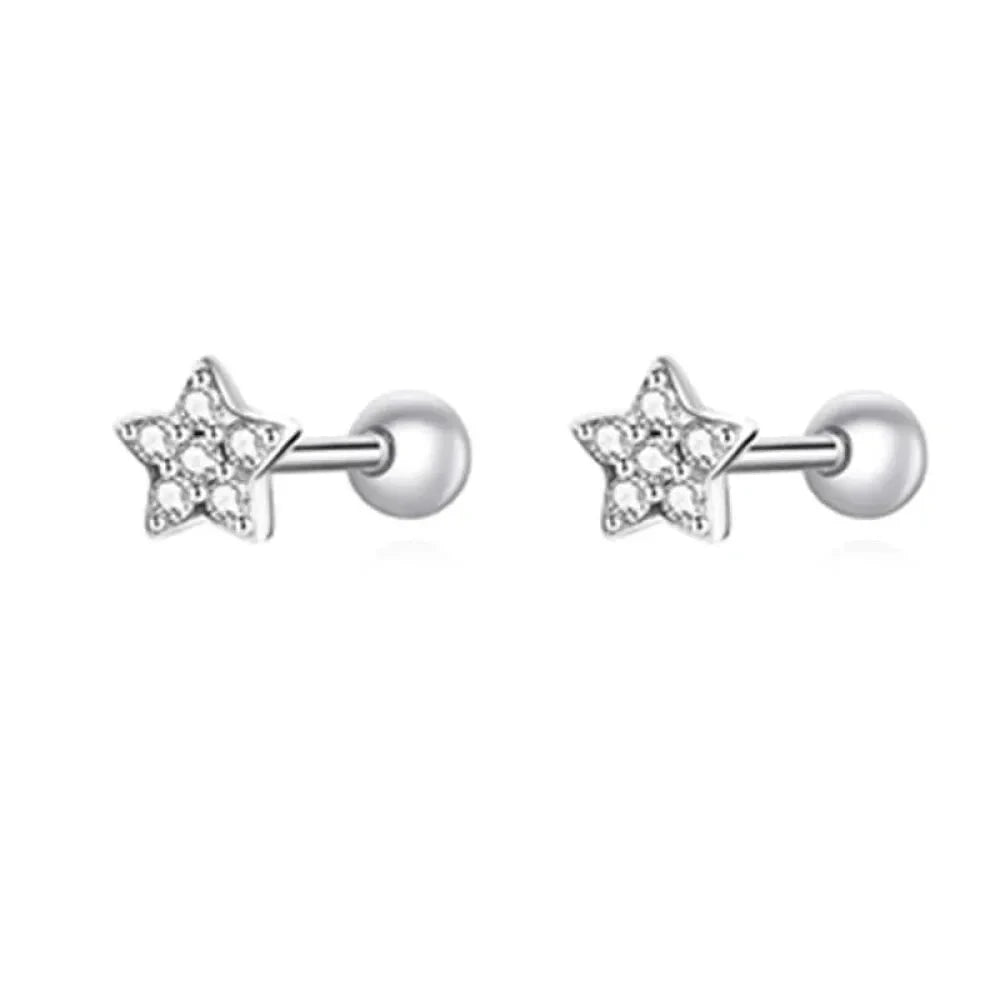 925 Sterling Silver Star And Butterfly Stud Earrings Delicate Fine Jewelry