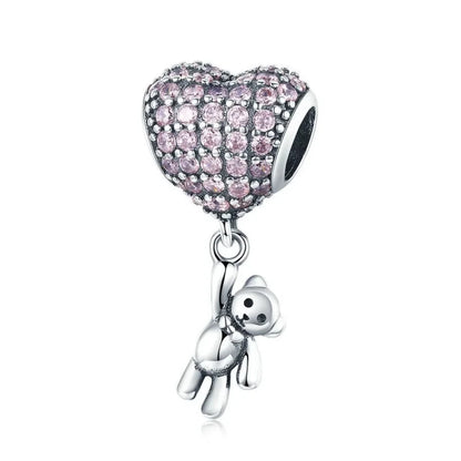 Sterling Silver Panda Charm with Bamboo - Compatible Bracelets - Bear And Balloon - Charms