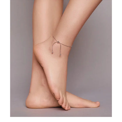 Stylish 925 Sterling Silver Adjustable Snake Charm Anklet - SCT016 - Anklets