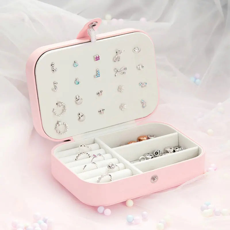 Treasure Keeper: Pink PU Leather jewellery Box for Rings Necklaces & More - Jewelry Boxes