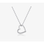Genuine 925 Sterling Silver The Shape Of Love Chain Necklace For Women Fine Jewelry 18.11’’ Collar Necklaces
