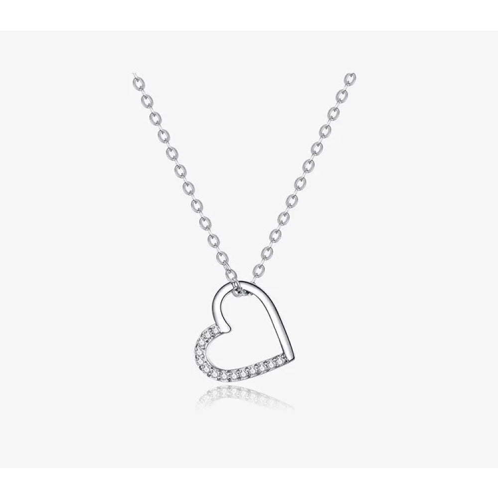 Genuine 925 Sterling Silver The Shape of Love Chain Necklace for Women - Fine jewellery 18.11’’ Collar - Necklaces