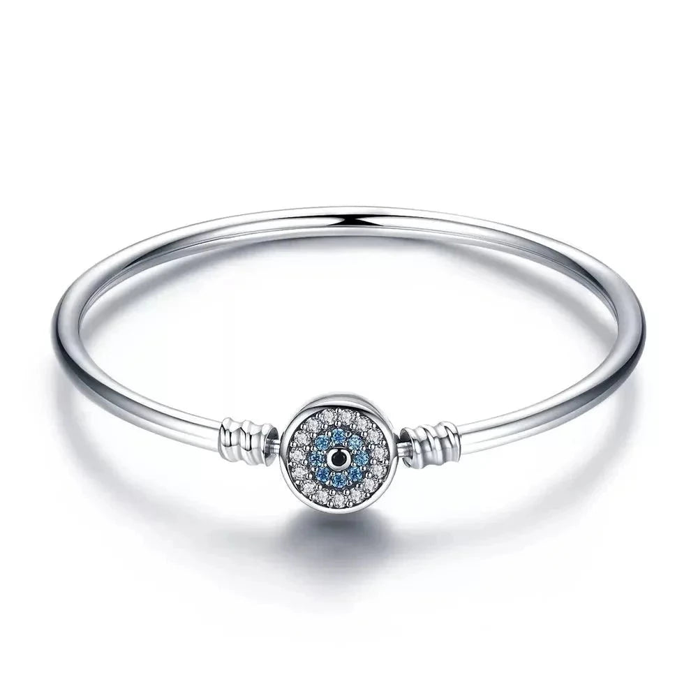 925 Sterling Silver Snake Chain Bangle & Bracelet Pave Setting CZ for Women Pendant Charm Bead DIY Luxury jewellery