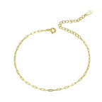 925 Sterling Silver Gold Cable Chain Bracelet | Hollow Link Women’S Fashion Jewelry Scb221 Bracelets