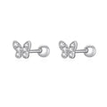 925 Sterling Silver Star And Butterfly Stud Earrings Delicate Fine Jewelry