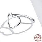 Exquisite 925 Sterling Silver Heart Rings For Women Romantic Statement Jewelry