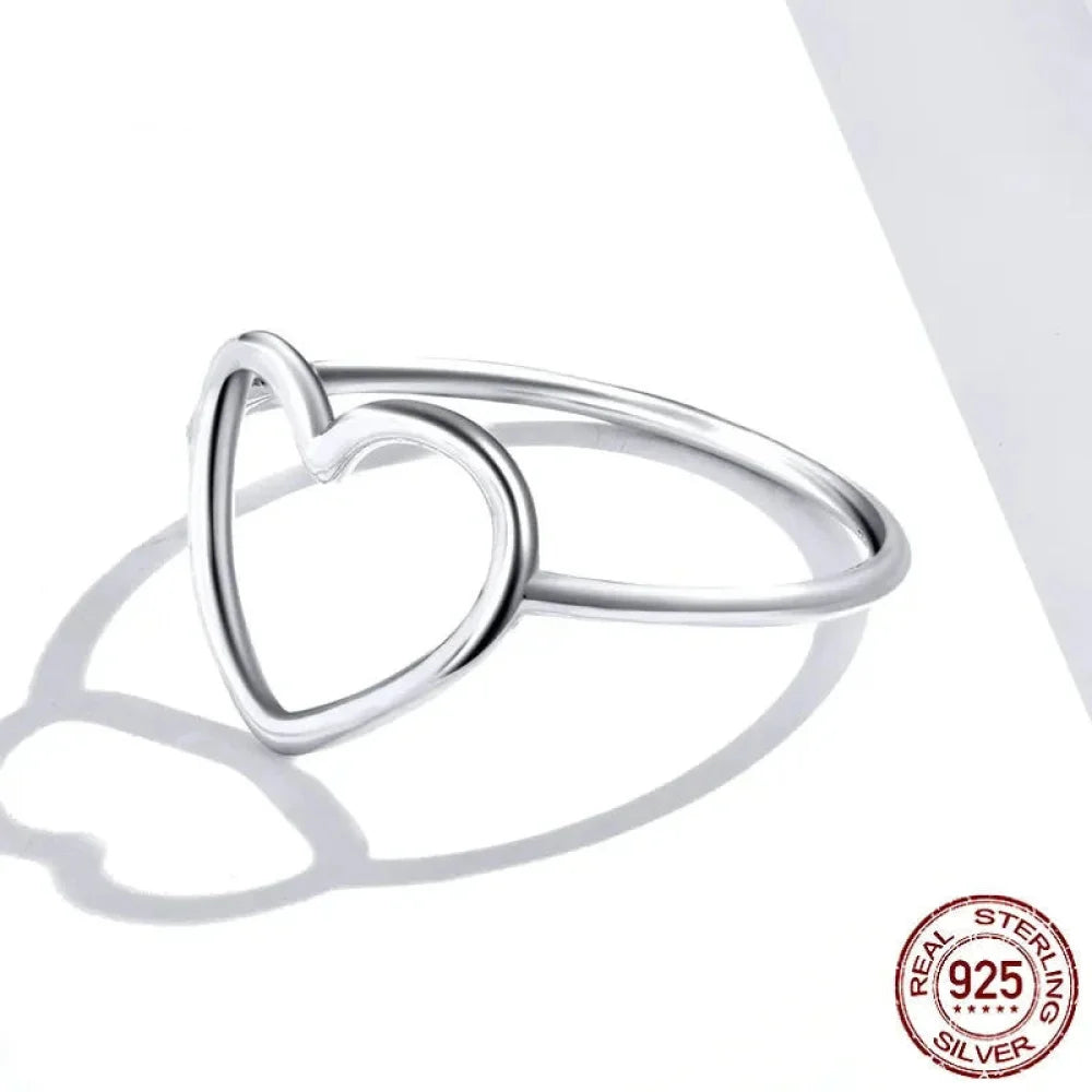 Exquisite 925 Sterling Silver Heart Rings for Women - Romantic Statement jewellery