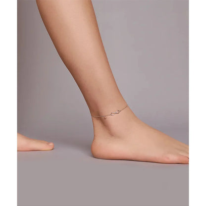 Elegant 925 Sterling Silver Infinity Chain Anklet - Trendy Summer Foot jewellery - Anklets