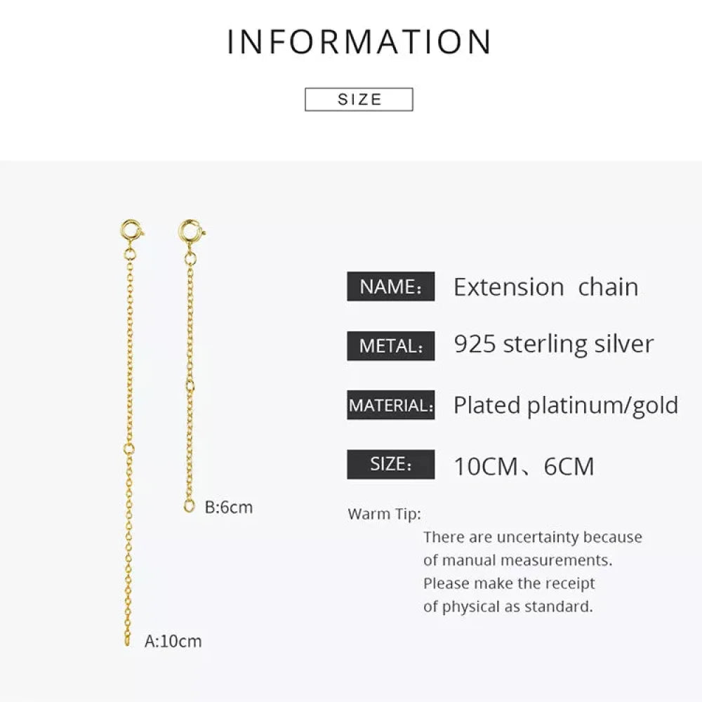 14K Gold Plated 925 Sterling Silver Necklace Extension Chains with Lobster Clasps for DIY jewellery Making - Necklaces
