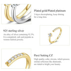 Simple Elegance: Sterling Silver Adjustable Zircon Band Ring Rings