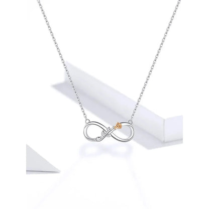 Delicate Rose: Sterling Silver Choker Necklace with Infinity Design - Necklaces