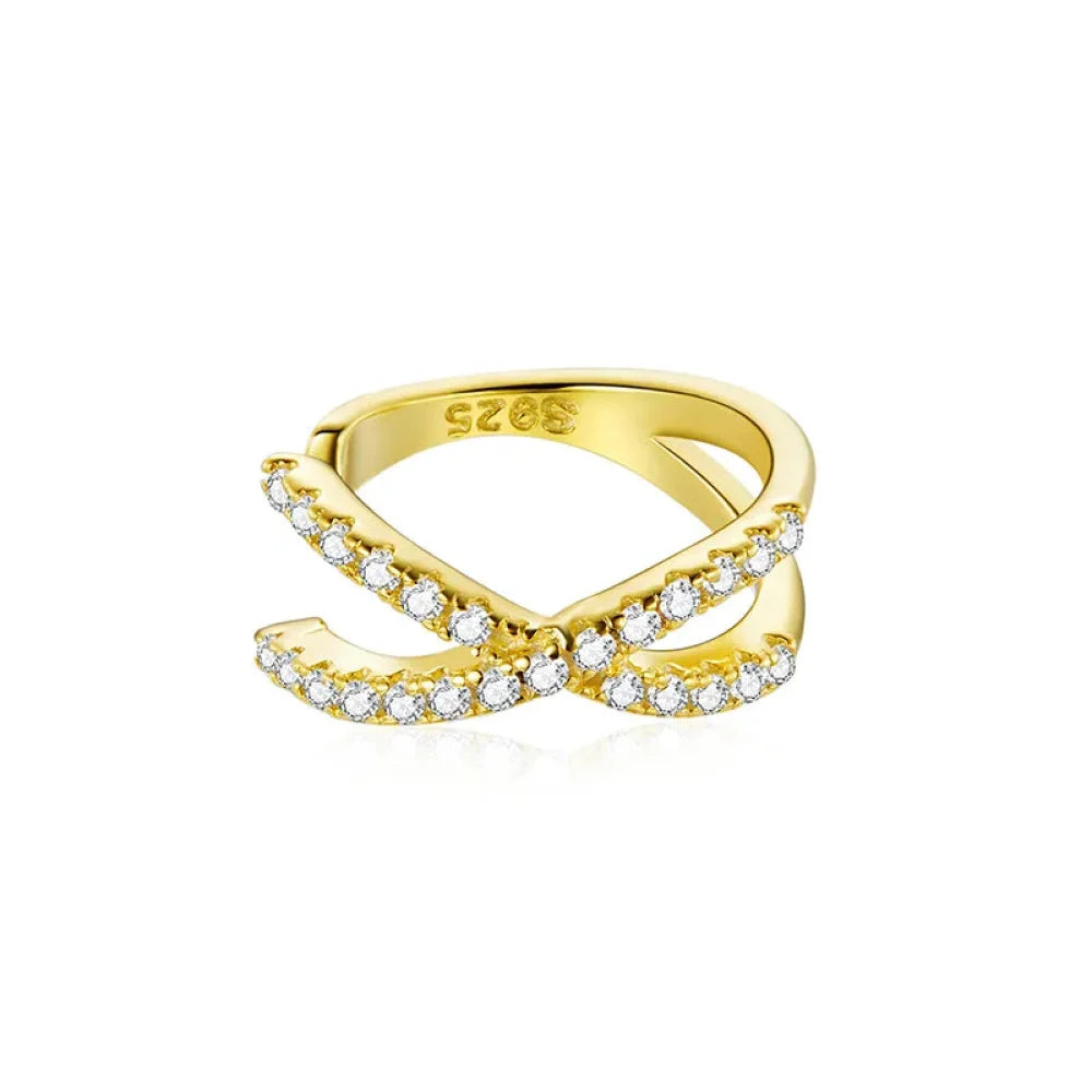 925 Sterling Silver Ear Cuff - Elegant Gold Color Clip Earrings for Women - Sce997-B