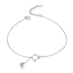 Simple Essential Bead Link Anklets 925 Sterling Silver Bracelet For Foot Jewelry