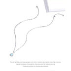 925 Sterling Silver White Opal Sun Pendant Necklace Apollo Chain for Women Necklaces