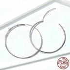 Stylish 925 Sterling Silver Large Hoop Earrings for Women Trendy Circle Endless Huggie Big Hoops (30/40mm)