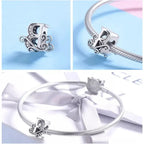Chic 925 Sterling Silver Cz Alphabet Beads For Charm Bracelet Vintage A To Z Letter Charms (Bsc030)