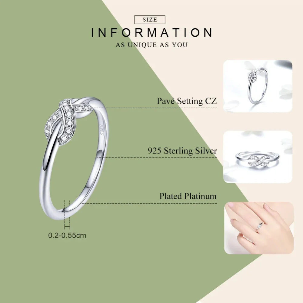 Forever Bound Sterling Silver Infinity Ring With Cubic Zirconia Rings