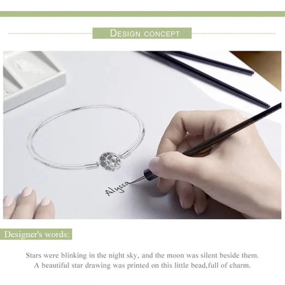 925 Sterling Silver Snake Chain Bangle & Bracelet Pave Setting CZ for Women Pendant Charm Bead DIY Luxury jewellery