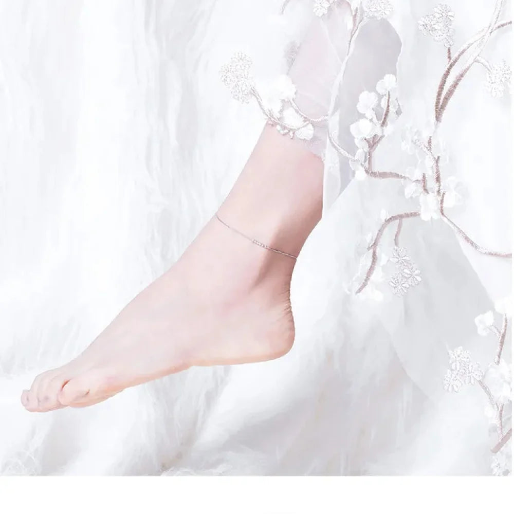 925 Sterling Silver Beaded Anklets - Timeless Elegance for Your Ankle