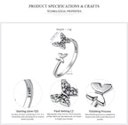 Dazzling Butterfly Sterling Silver Open Ring: A Symbol of Freedom Rings