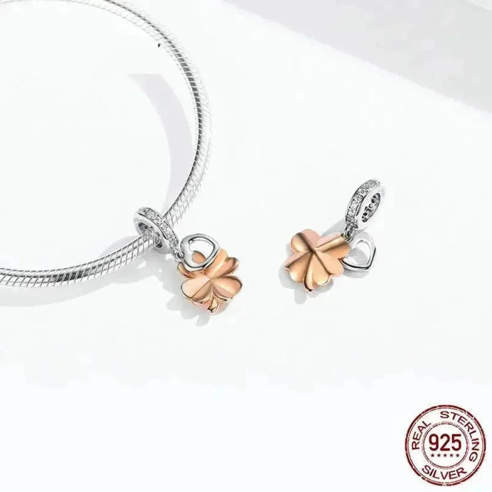 925 Sterling Silver Gardon Lucky Clover Charm - SCC1238 - Charms