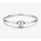 925 Sterling Silver Snake Chain Bangle & Bracelet Pave Setting Cz For Women Pendant Charm Bead Diy Luxury Jewelry