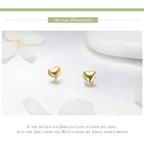 925 Sterling Silver Petite Plain Hearts Stud Earrings | Minimalist Fine jewelry